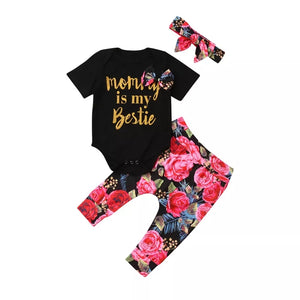 Mommy is My Bestie 3pc Outfit 9-12M