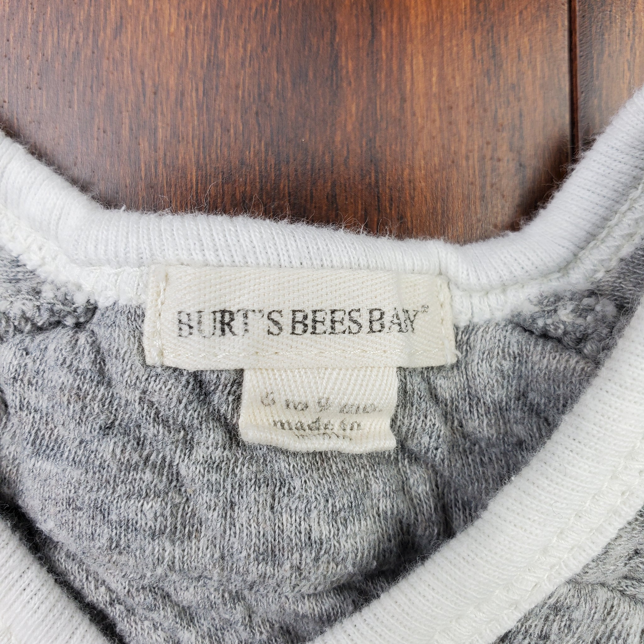 Gray Burts Bees Baby Sleeper 6-9 months